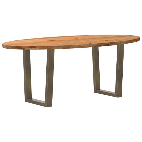 Esstisch Hellbraun 200x100x74 cm Massivholz Eiche Oval
