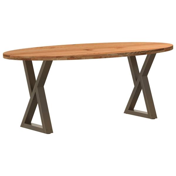 ARDEBO.de - Esstisch Hellbraun 200x100x74 cm Massivholz Eiche Oval