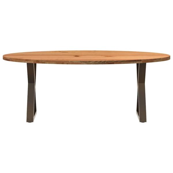Esstisch Hellbraun 200x100x74 cm Massivholz Eiche Oval