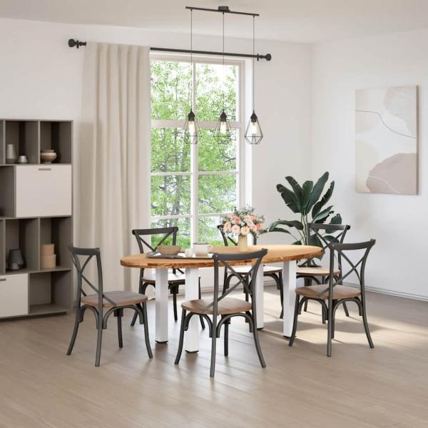 Esstisch Hellbraun 200x100x74 cm Massivholz Eiche Oval