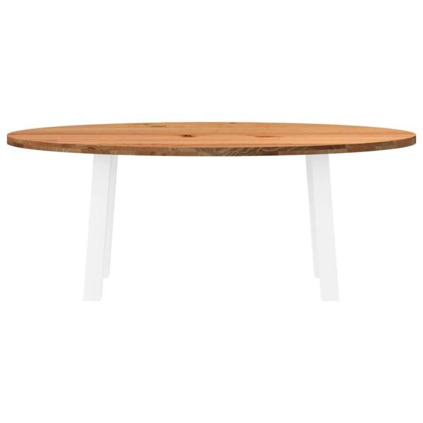 Esstisch Hellbraun 200x100x74 cm Massivholz Eiche Oval