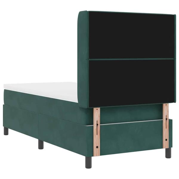 Boxspringbett mit Kopfteil Dunkelgrün 90 x 200 cm Samt