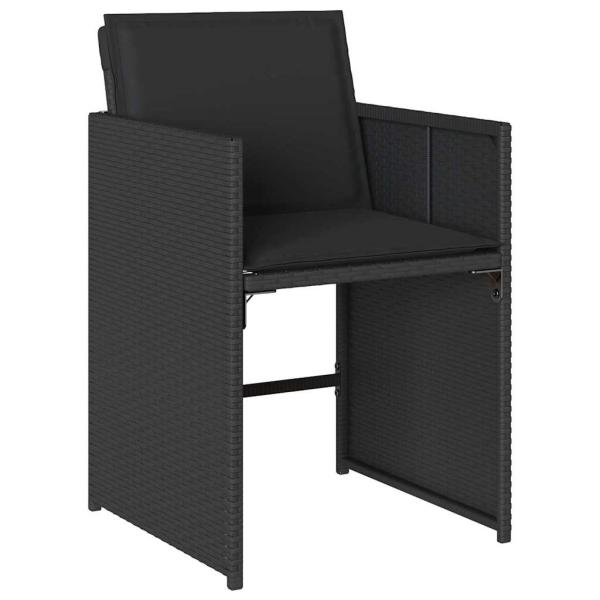Garten Essgruppe 5 pcs Schwarz Poly-Rattan