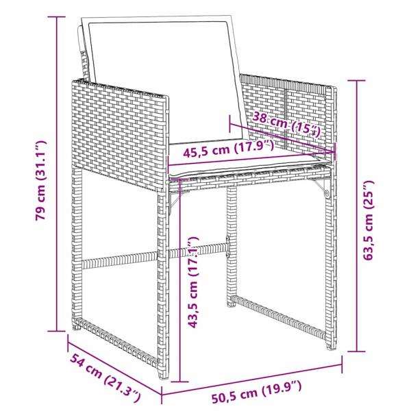 Garten Essgruppe 5 pcs Braun Poly-Rattan