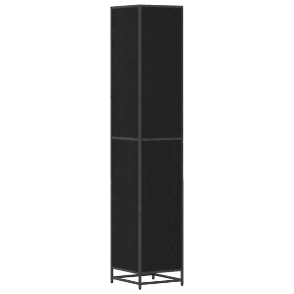 Badezimmer Schrank mit Tür Schwarze Eiche 35 x 37,5 x 188,5 cm