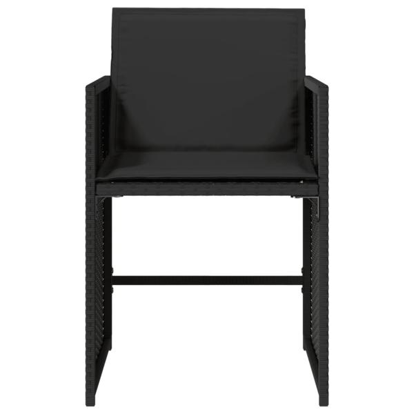 Gartenstühle mit Kissen 4 Stk. Schwarz Poly Rattan
