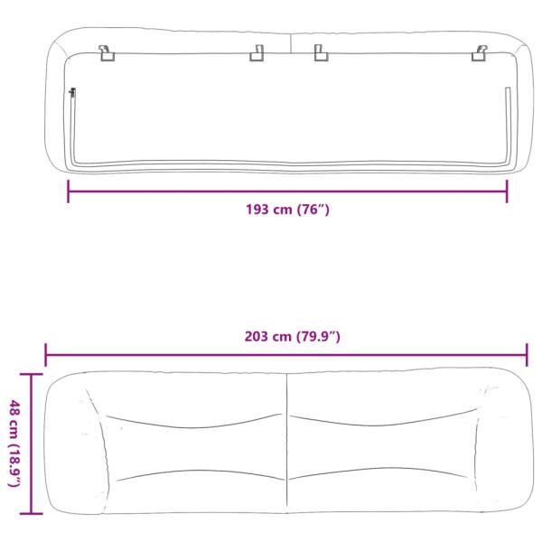 Kopfteil-Kissen "Hvar" Hellgrau 193 cm Stoff