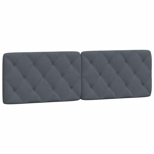 Kopfteil-Kissen Dunkelgrau 152 cm Samt
