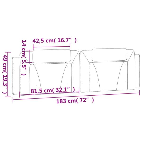 Kopfteil-Kissen "Viana" Schwarz 183 cm Kunstleder