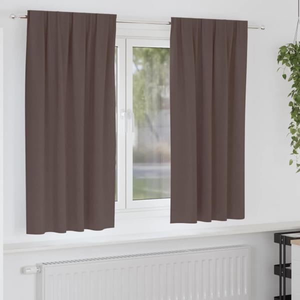 ARDEBO.de - Vorhänge mit Vorhängen 2 pcs Dunkelbraun Polyester