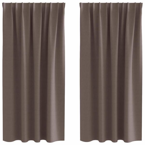 Vorhänge mit Vorhängen 2 pcs Dunkelbraun Polyester