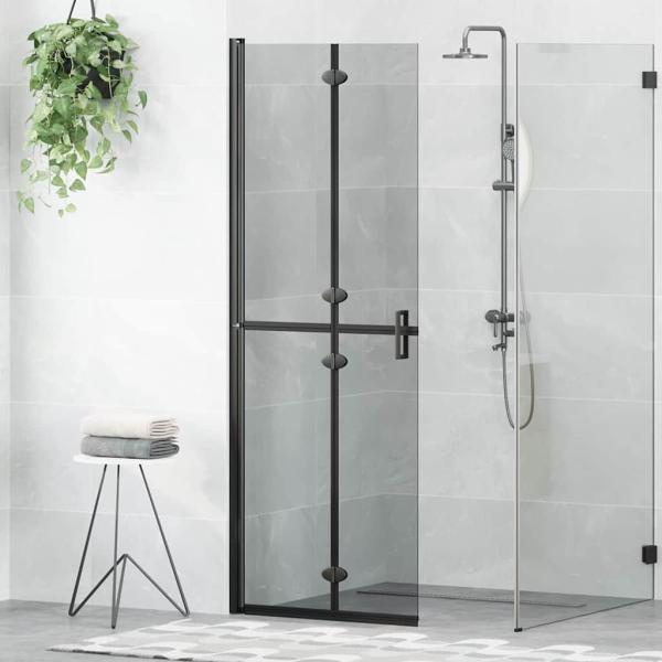 ARDEBO.de - Walk-in Duschwand Schwarz und dunkel-transparent 70 x 190 cm