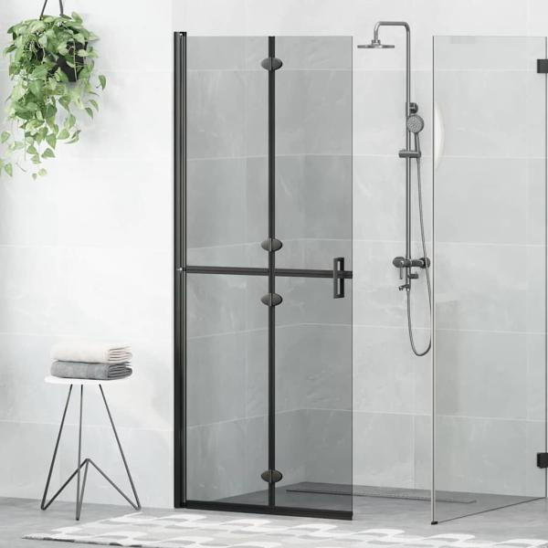 ARDEBO.de - Walk-in Duschwand Schwarz und dunkel-transparent 80 x 190 cm