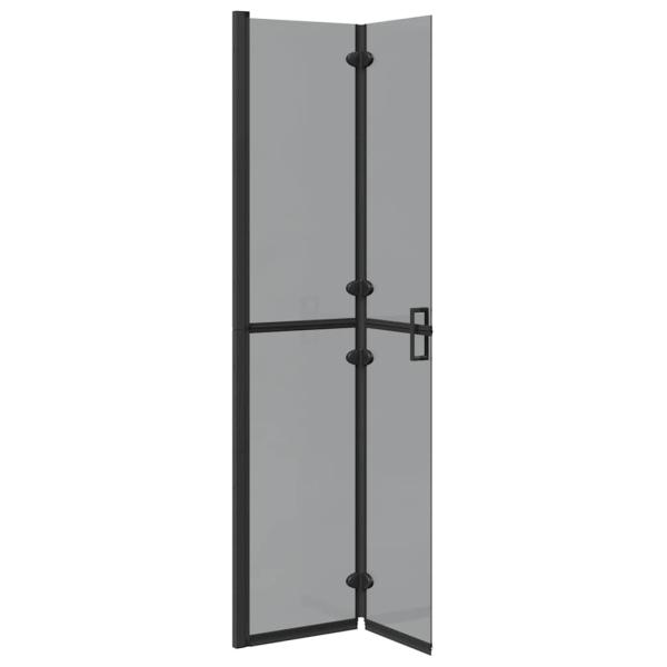 Walk-in Duschwand Schwarz und dunkel-transparent 80 x 190 cm