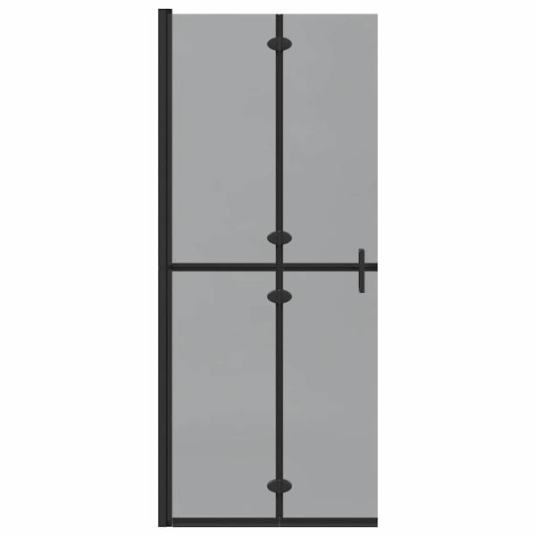 Walk-in Duschwand Schwarz und dunkel-transparent 80 x 190 cm