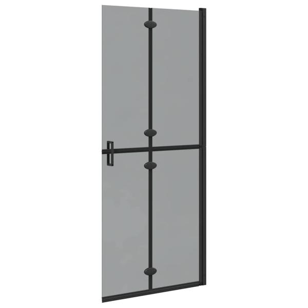 Walk-in Duschwand Schwarz und dunkel-transparent 80 x 190 cm