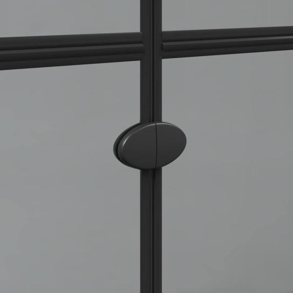 Walk-in Duschwand Schwarz und dunkel-transparent 80 x 190 cm