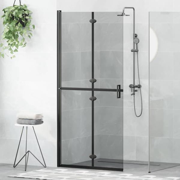 ARDEBO.de - Walk-in Duschwand Schwarz und dunkel-transparent 90 x 190 cm