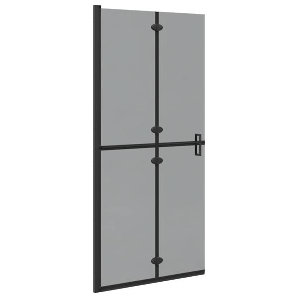 Walk-in Duschwand Schwarz und dunkel-transparent 90 x 190 cm