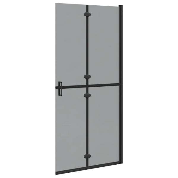 Walk-in Duschwand Schwarz und dunkel-transparent 90 x 190 cm