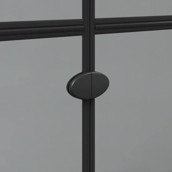 Walk-in Duschwand Schwarz und dunkel-transparent 100 x 190 cm