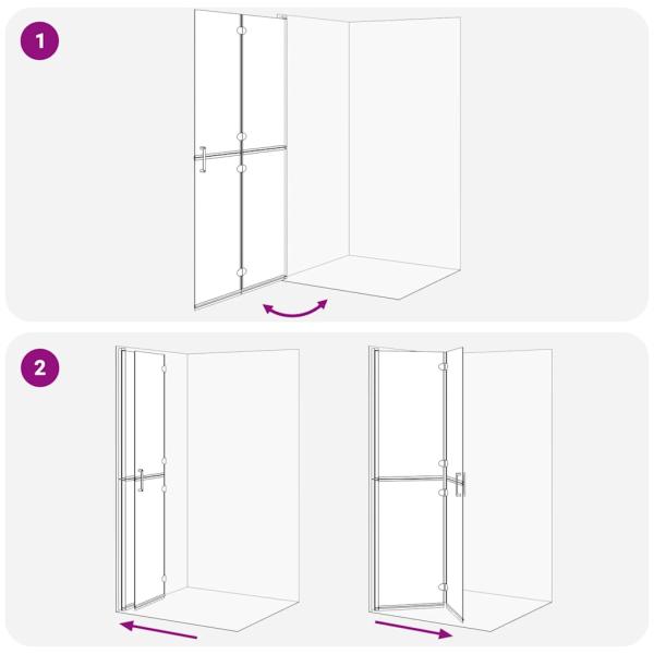 Walk-in Duschwand Schwarz und dunkel-transparent 100 x 190 cm