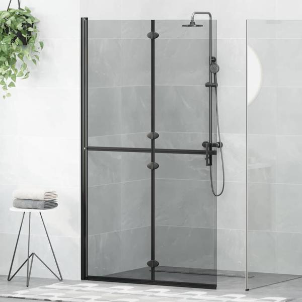 ARDEBO.de - Walk-in Duschwand Schwarz und dunkel-transparent 110 x 190 cm