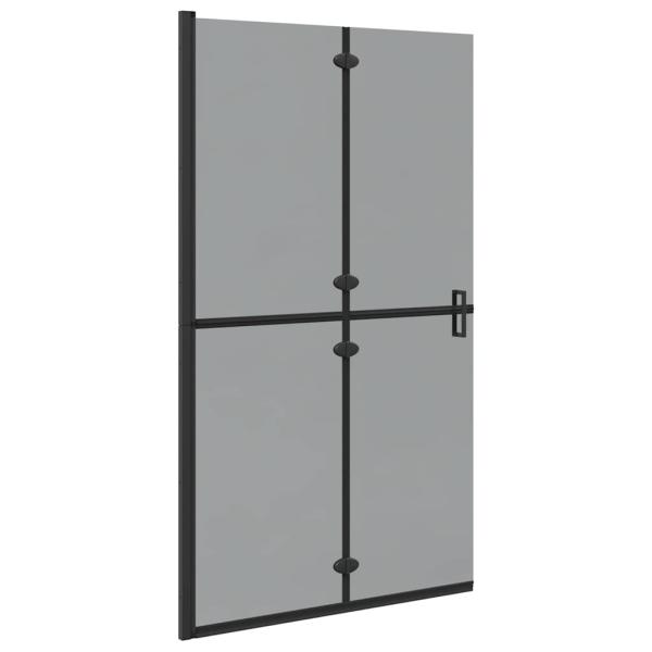 Walk-in Duschwand Schwarz und dunkel-transparent 110 x 190 cm