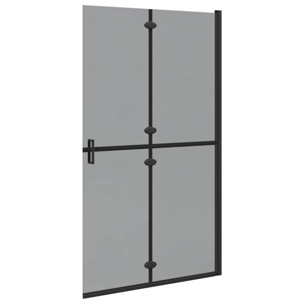 Walk-in Duschwand Schwarz und dunkel-transparent 110 x 190 cm