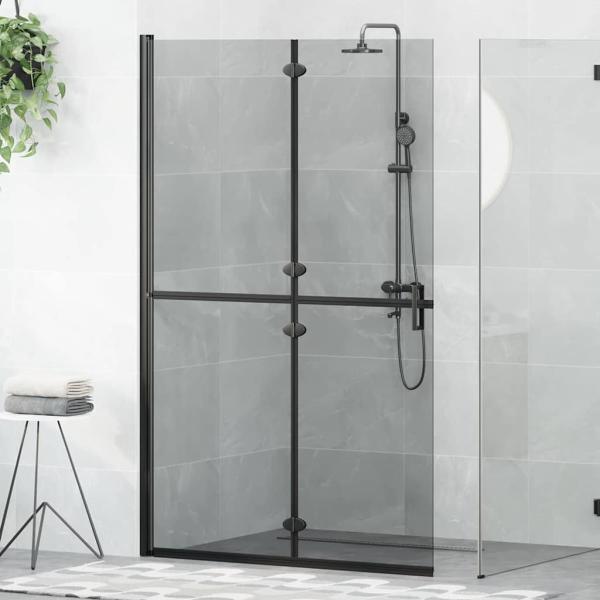 ARDEBO.de - Walk-in Duschwand Schwarz und dunkel-transparent 120 x 190 cm