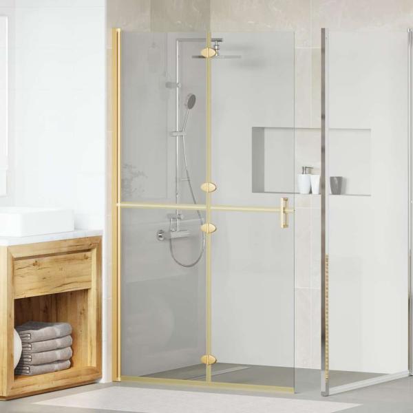 ARDEBO.de - Walk-in Duschwand Sonstiges Golden und Transparent 110 x 190 cm
