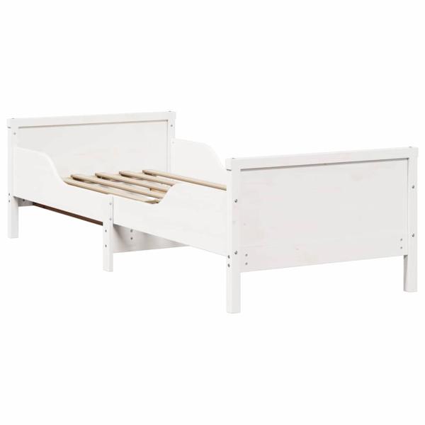 Ausziehbares Bettgestell für Kinder Weiß 80 x 130 / 165 / 200 cm