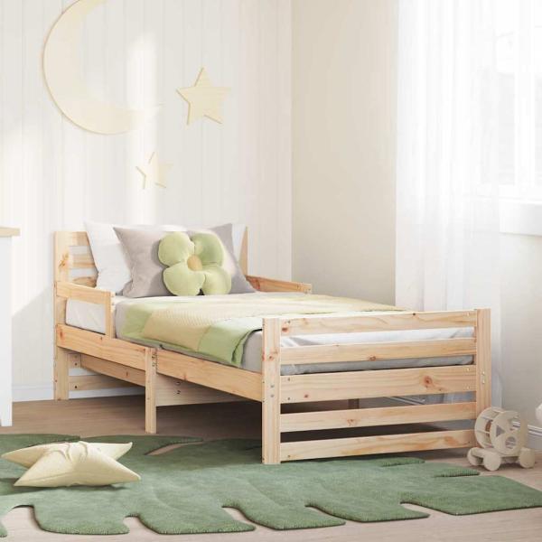 ARDEBO.de - Ausziehbares Bettgestell für Kinder Braun 80 x 130 / 165 / 200 cm