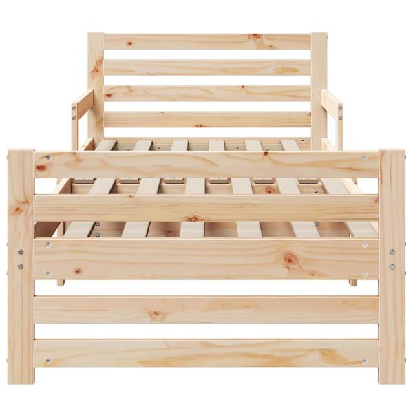 Ausziehbares Bettgestell für Kinder Braun 80 x 130 / 165 / 200 cm