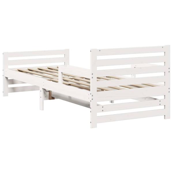 Ausziehbares Bettgestell für Kinder Weiß 80 x 130 / 165 / 200 cm