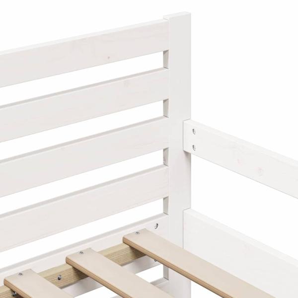 Ausziehbares Bettgestell für Kinder Weiß 80 x 130 / 165 / 200 cm
