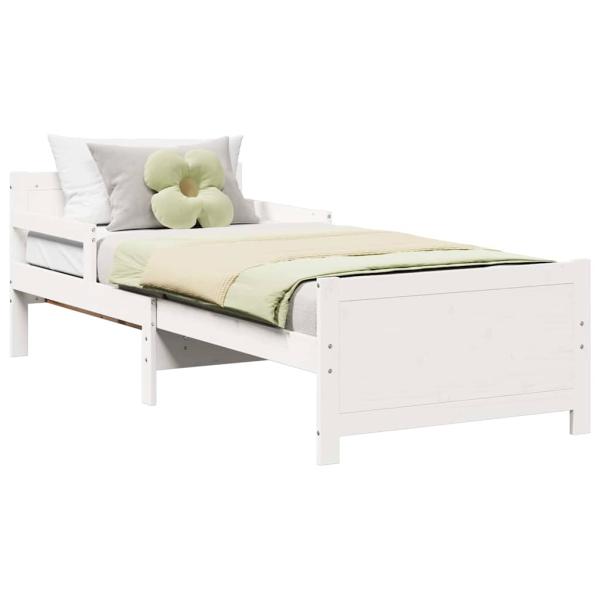 Ausziehbares Bettgestell für Kinder Weiß 80 x 130 / 165 / 200 cm