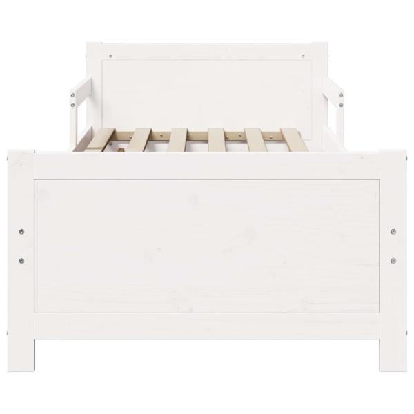 Ausziehbares Bettgestell für Kinder Weiß 80 x 130 / 165 / 200 cm