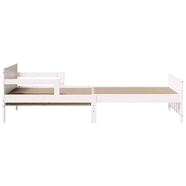 Ausziehbares Bettgestell für Kinder Weiß 80 x 130 / 165 / 200 cm