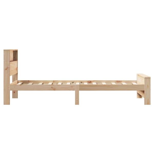 Bettgestell mit Kopfteil Braun 90 x 190 cm Massivholz Kiefer