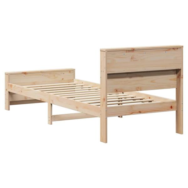 Bettgestell mit Kopfteil Braun 75 x 190 cm Massivholz Kiefer