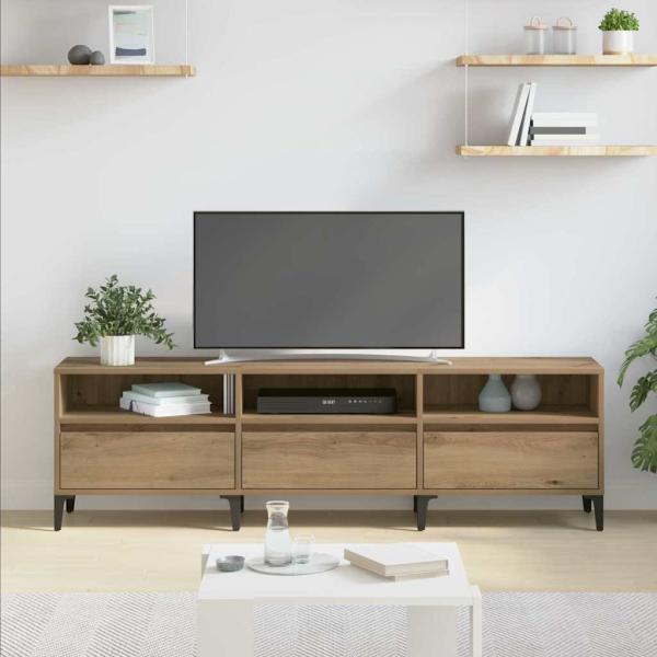 TV-Schränk Eiche handwerklich 150 x 30 x 44.5 cm Holzwerkstoff