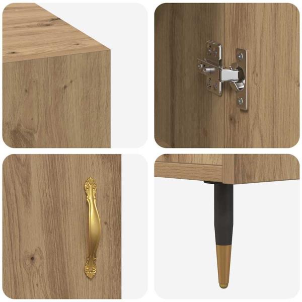 Schreibtisch Eiche handwerklich 140 x 50 x 75 cm Holzwerkstoff