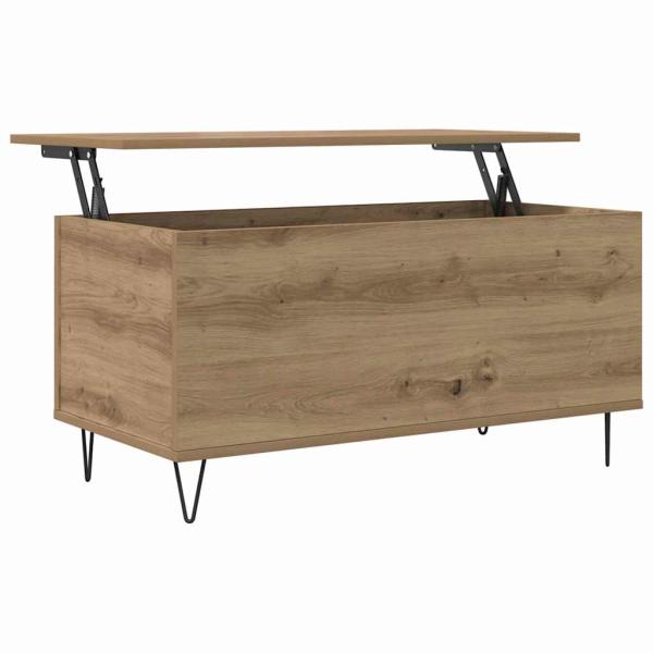 Couchtisch Eiche handwerklich 90 x 44.5 x 45 cm Holzwerkstoff
