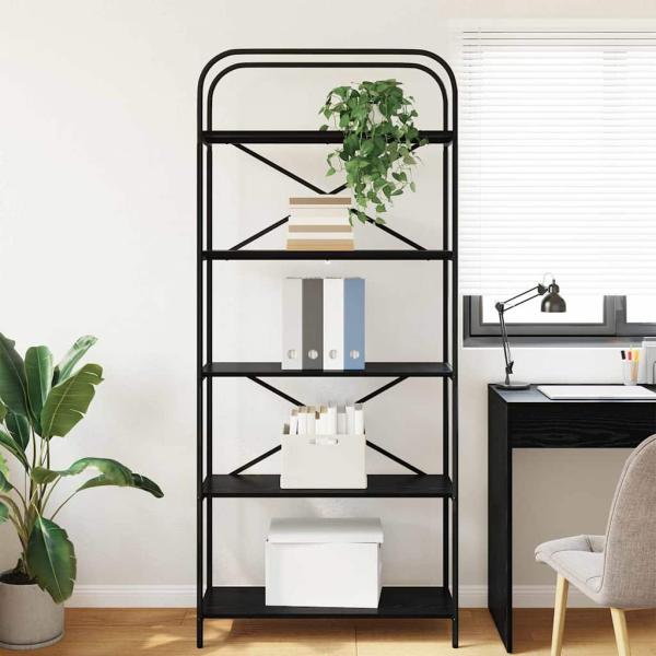 Regal Schwarze Eiche 80 x 30 x 183 cm Holzwerkstoff