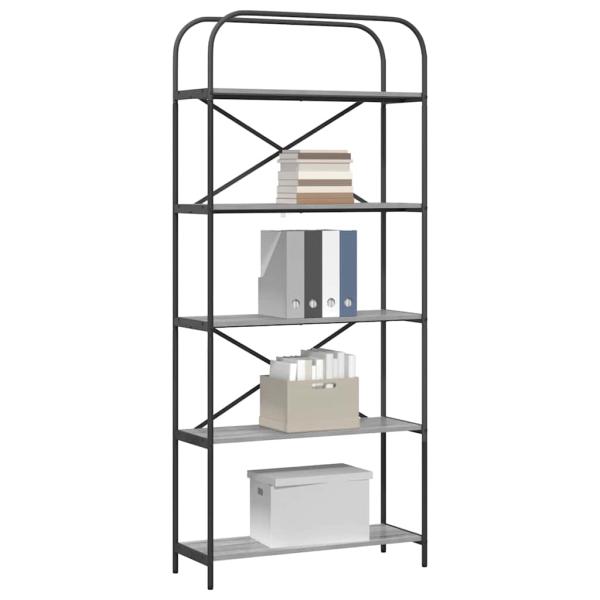 Regal Grau Sonoma 80 x 30 x 183 cm Holzwerkstoff