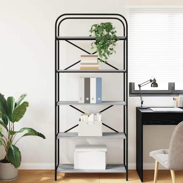 Regal Grau Sonoma 80 x 30 x 183 cm Holzwerkstoff