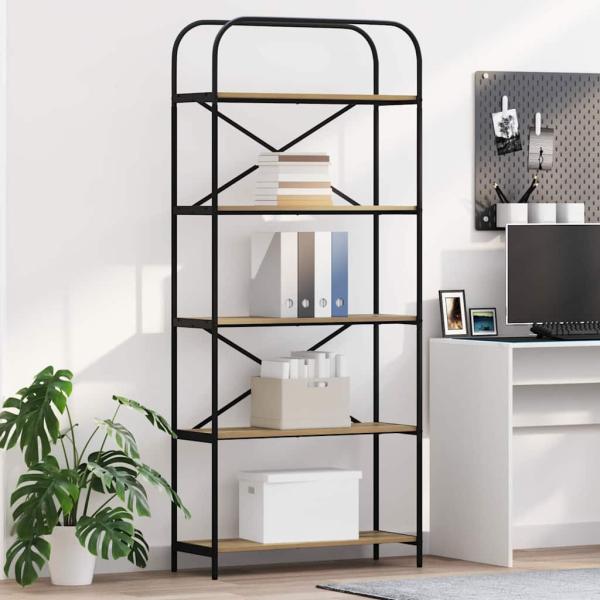 ARDEBO.de - Regal Eiche handwerklich 80 x 30 x 183 cm Holzwerkstoff