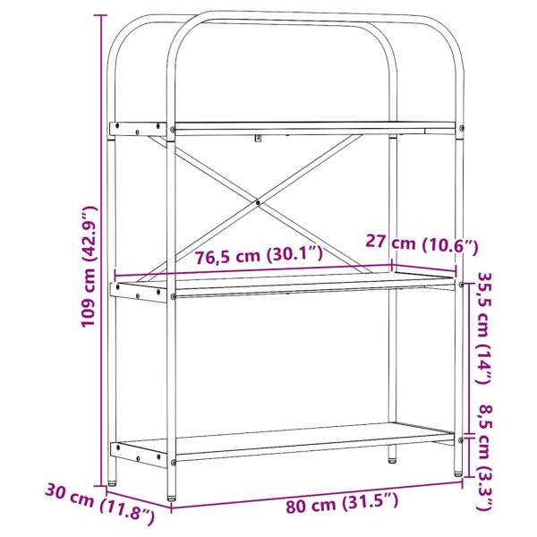 Regal Altholz 80 x 30 x 109 cm Holzwerkstoff