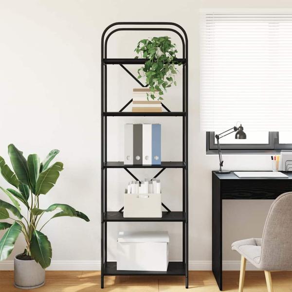 Regal Schwarze Eiche 60 x 30 x 183 cm Holzwerkstoff